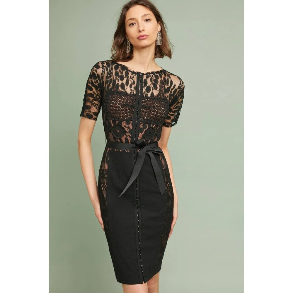 NWT Anthropologie Beguile by Byron Lars Carissima Sheath in Black Dress 4